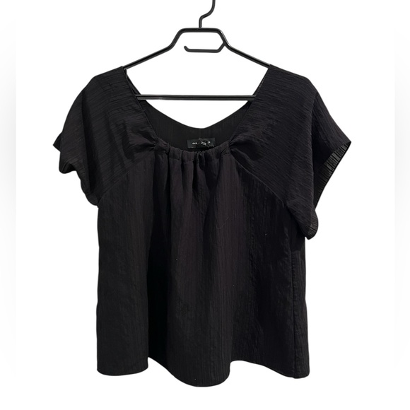 Black Club Monaco Light Short Sleeve Blouse - Picture 1 of 5